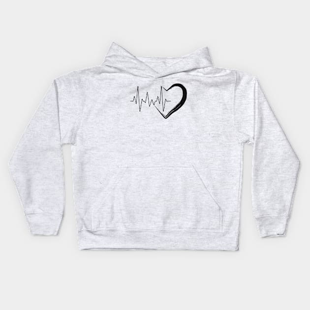 Heart Beat Kids Hoodie by Odetee